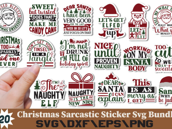 Christmas sarcastic sticker t-shirt bundle christmas sarcastic sticker svg bundle