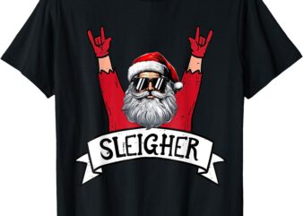 Christmas Sleigher Santa Rock Xmas Rocker Men Women Kids Boy T-Shirt