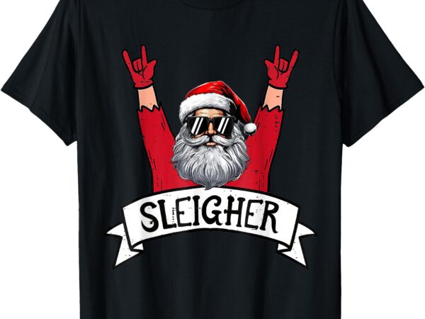 Christmas sleigher santa rock xmas rocker men women kids boy t-shirt