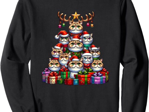 Christmas tree exotic shorthair shorthaired persian sweatshirt