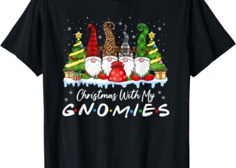 Christmas With My Gnomies Merry Christmas Buffalo Plaid T-Shirt