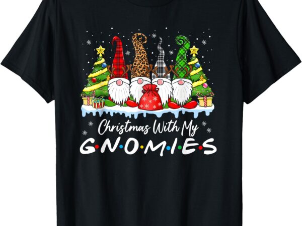 Christmas with my gnomies merry christmas buffalo plaid t-shirt