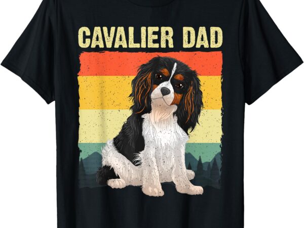 Cool cavalier king charles art for men dad cavalier spaniel t-shirt