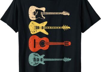 Cool Guitar Players Art Men Women Vintage Acoustic Guitarist T-Shirt