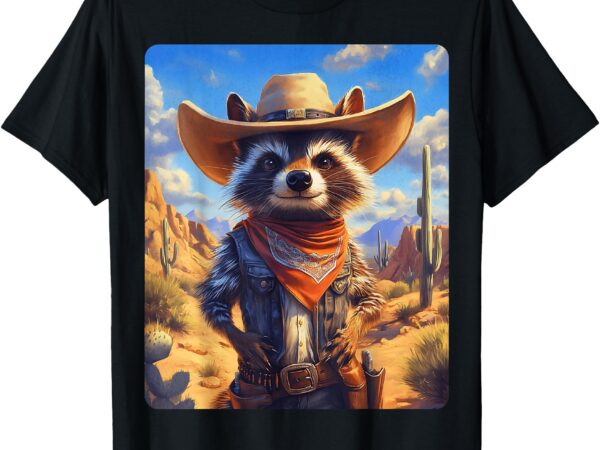 Cowboy racoon country western t-shirt