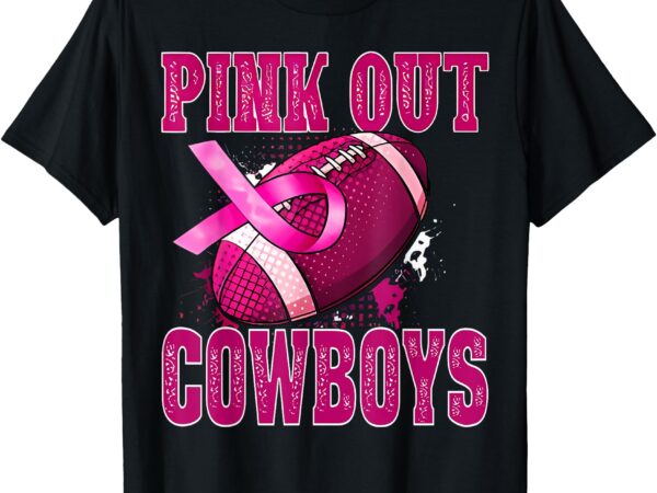 Cowboys pink out football tackle breast cancer t-shirt