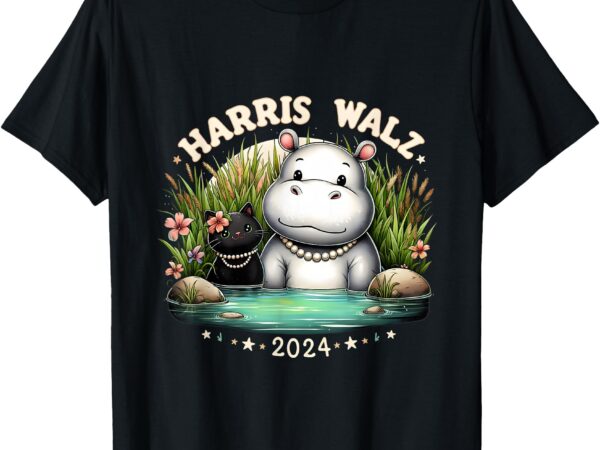 Cute baby hippo harris walz 2024 kamala harris tim waltz t-shirt