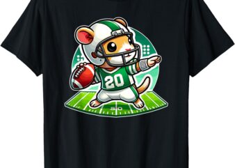 Cute Boys Gerbil Lover Football Player Team Quarterback T-Shirt