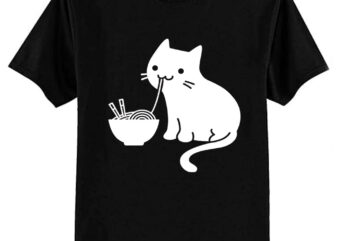 Cute Cat Eating Ramen Tri-blend T-Shirt