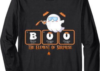 Cute Chemistry Boo The Element Of Surprise Chemist Halloween Long Sleeve T-Shirt