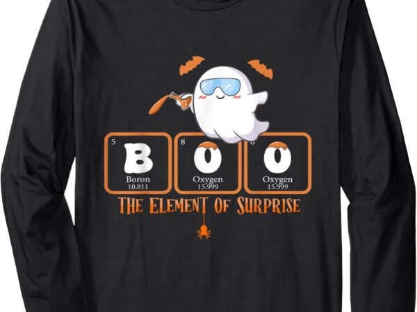 Cute chemistry boo the element of surprise chemist halloween long sleeve t-shirt