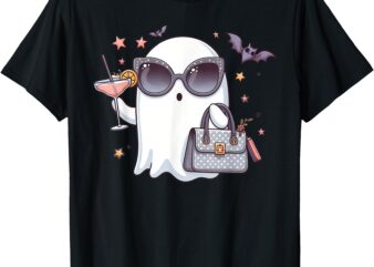 Cute Cocktail Ghost Boujee Boojee Halloween Drinking Costume T-Shirt