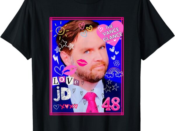 Cute doodle design of jd vance with heart and kisses doodles t-shirt