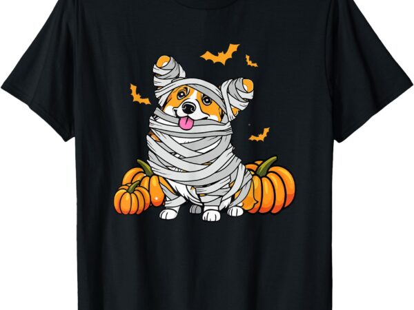 Cute halloween welsh corgi mummy costume dog lover pumpkin t-shirt