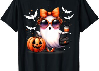 Cute Spooky Coffee Ghost Boujee Boo-jee Halloween Costume T-Shirt