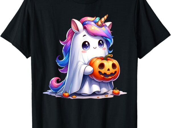 Cute unicorn ghost trick or treat halloween costume for girl t-shirt