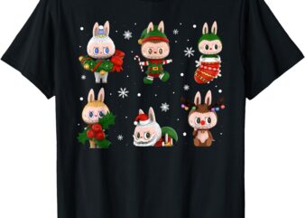 Cute Xmas Labubu Lover Labubu The Monsters Christmas Santa T-Shirt