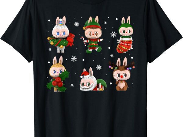 Cute xmas labubu lover labubu the monsters christmas santa t-shirt