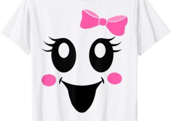 Cute female ghost with girls face and bow halloween party T-Shirt