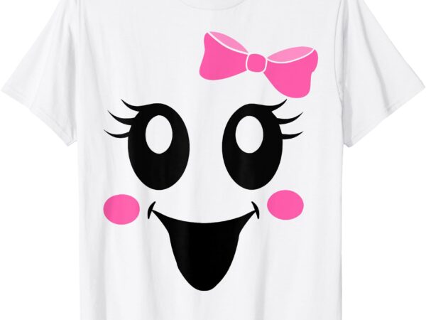 Cute female ghost with girls face and bow halloween party t-shirt