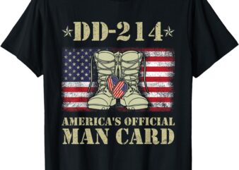 DD-214 America’s Official Man Card Veteran Day Served Flag T-Shirt