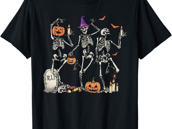 Dancing skeleton shirt for women men happy halloween skull t-shirt