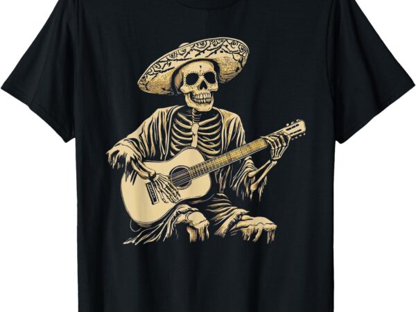 De los muertos la catrina day of the dead guitar skeleton t-shirt