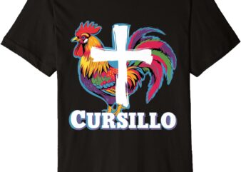 DeColores Cursillo Rainbow Rooster Catholic Premium T-Shirt