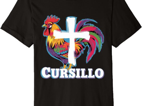 Decolores cursillo rainbow rooster catholic premium t-shirt