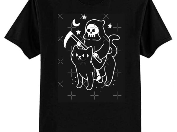 Death rides a black cat classic t-shirt