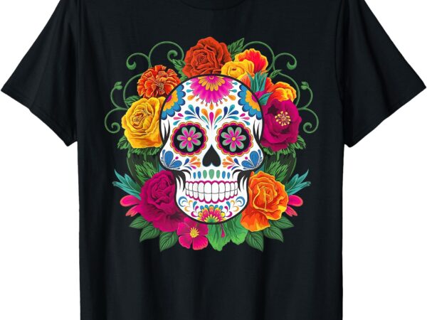 Dia de los muertos costume day of the dead sugar skull t-shirt