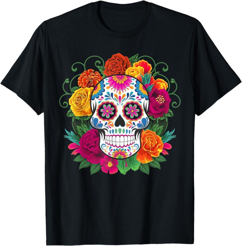 Dia De Los Muertos Costume Day of the Dead Sugar Skull T-Shirt