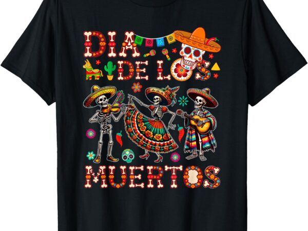 Dia de los muertos mexican three floral skeletons mexican t-shirt