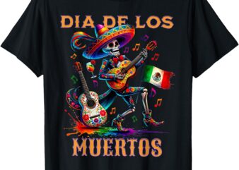 Dia De Los Muertos Skeleton Play Guitar Day Of The Dead T-Shirt