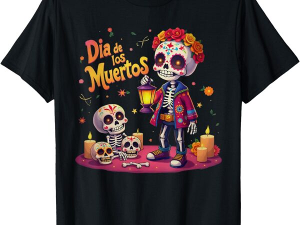 Dia de los muertos skeleton sugar skull toddler boy mexican t-shirt