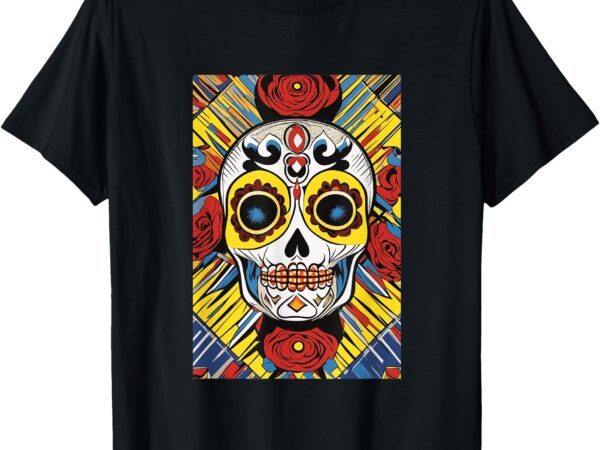 Dia de los muertos suger skull graphic tee t-shirt