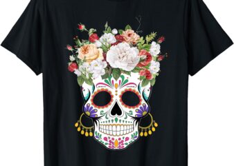 Dia de Los Muertos Day Of Dead Sugar Skull Costume Halloween T-Shirt