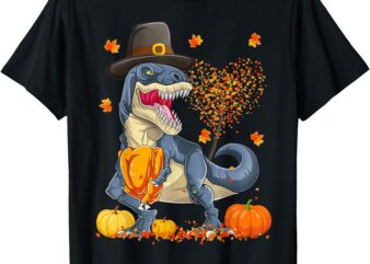 Dinosaur Thanksgiving Boys Turkey Saurus Pilgrim Men T-Shirt