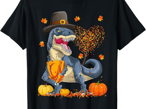 Dinosaur thanksgiving boys turkey saurus pilgrim men t-shirt