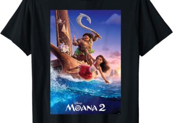 Disney Moana 2 Set Sail Official Movie Teaser Poster & Logo T-Shirt