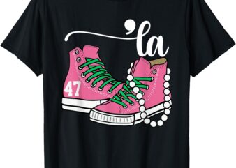 Distressed Comma La Chucks Pink Breast Cancer Awareness 2024 T-Shirt