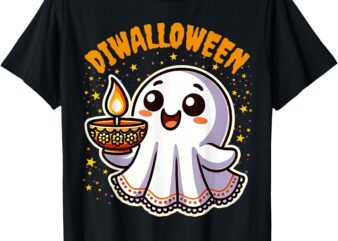 Diwalloween Diwali Halloween Fun Boo Ghost Lantern Deepavali T-Shirt