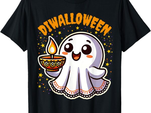 Diwalloween diwali halloween fun boo ghost lantern deepavali t-shirt