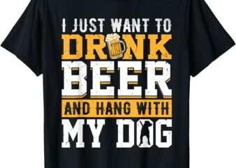 Dog Lover Beer Drinker Fun Dog Dad Mom Men Women Humor Joke T-Shirt