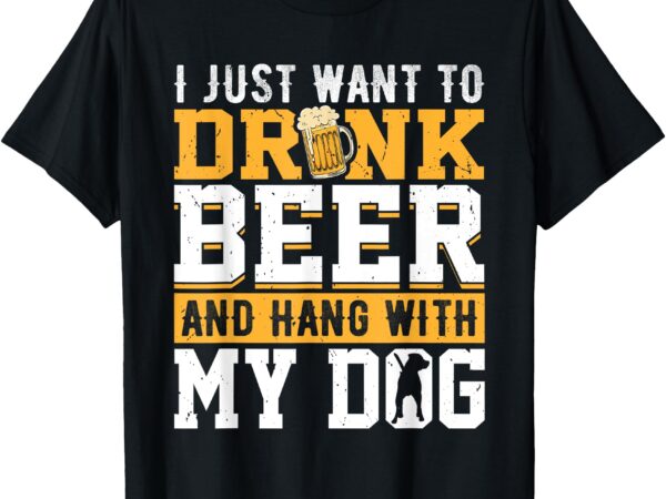 Dog lover beer drinker fun dog dad mom men women humor joke t-shirt