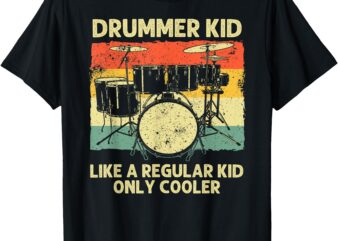 Drumming Art For Boys Girls Kids Drumline Drum Set Drummer T-Shirt