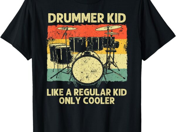 Drumming art for boys girls kids drumline drum set drummer t-shirt