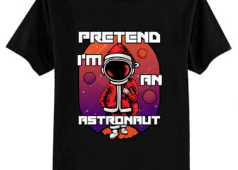 Easy Pretend I’m An Astronaut Costume Santa Claus Christmas Funny T-Shirt ltsp -OP2