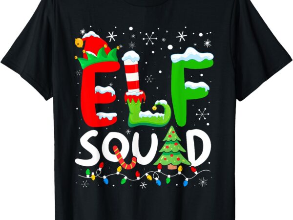 Elf family christmas matching pajamas xmas elf squad t-shirt