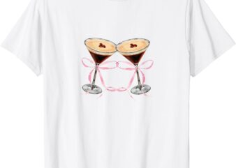 Espresso Martini Pink Bow Graphic For Girl Women T-Shirt